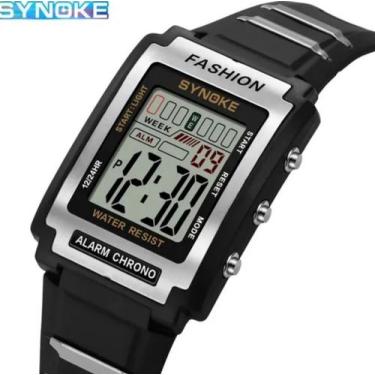 Imagem de Relógio Masculino Digital Synoke Alarme Cronômetro Silicone, Preto