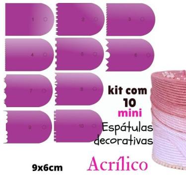 Imagem de Kit com 10 mini espátulas decorativas para bolo wave cake 9X6 cm confe