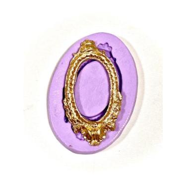 Imagem de Molde de silicone moldura oval para decorar f120 - Confeitaria dos mol