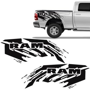 Imagem de Faixa Lateral Dodge Ram 2012/ 2500 Adesivo Preto Corroído - SPORTINOX,
