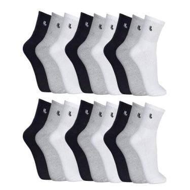 Imagem de Meia Masculina Kit Com 18 Lupo Cano Médio Original, 37-40, Misto