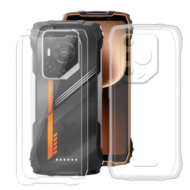 Imagem de KJYFOANI Capa para Blackview Oscal Pilot 3 (17.2 cm) + pacote com 2 protetores de tela de vidro temperado, capa protetora de silicone macio transparente, capa traseira ultrafina antiqueda para