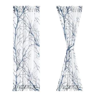 Imagem de Cortinas de porta francesas FMFUNCTEX Sideight Sheer 183x61cm 2 painéi