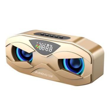 Imagem de Alto-falante Bluetooth Generic Cool Owl Design com rádio FM Gold - Omk