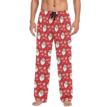Imagem de Calça de pijama Ollabaky Christmas Head Santa para homens tamanho M