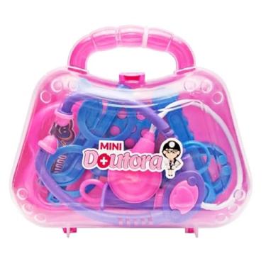 Imagem de Maleta Maletinha Médica Médico Doutora Menina Menino Rosa Azul Doutor Brinquedo Criança Infantil 7peças Presente Dia das Crianças Faz de Conta- TYDA (ROSA)