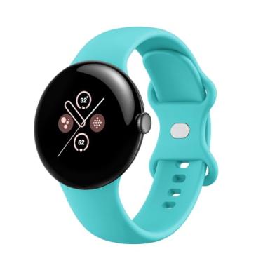 Imagem de iPANWEY Pulseira de silicone macio compatível com Google Pixel Watch 4, 3, 2, 1, masculina e feminina, respirável, durável para Google Pixel Watch séries 1, 2, 3, 4, 4 de 45 mm e 41 mm