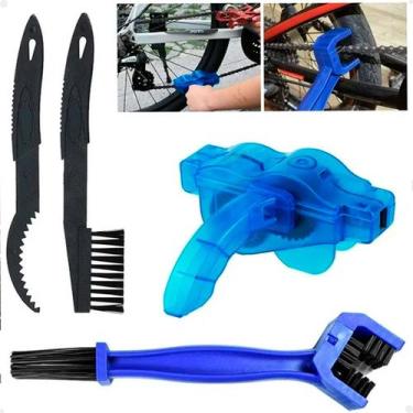 Imagem de Kit 4 Peças Máquina e Escovas para Limpeza Corrente Bicicleta Bike Lor