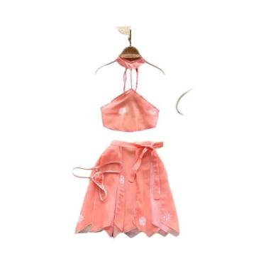 Imagem de Macacão Feminino Sem Mangas, Slim, Costas Descobertas, Saia Mini Pliss