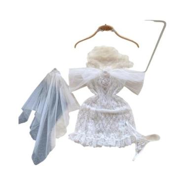 Imagem de Macacão Feminino Sem Mangas, Slim, Costas Descobertas, Saia Mini Pliss