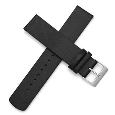 Imagem de Pulseira de relógio substituível de couro genuíno de 20 mm para Skagen, Preto, 20 millimeters, Moderno