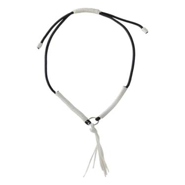 Imagem de KiBcsLic Coleiras de peito para cavalo ocidental, corda de treinamento, acessório de equitação multifuncional, ajuste ajustável, colar peitoral trançado, Branco