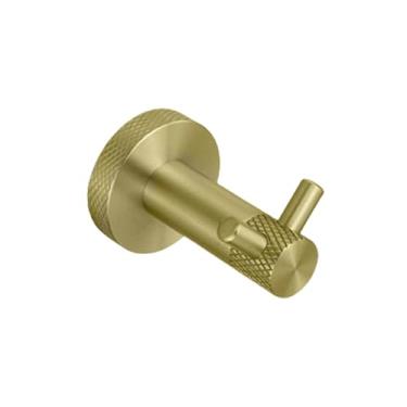 Imagem de Suporte de toalha de parede em aço inoxidável dourado escovado, suporte para papel higiênico, gancho para roupão, porta-copos, escova de vaso sanitário, acessórios de banheiro, gancho duplo para roup