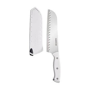 Imagem de Farberware Edgekeeper Triple Riveted Santoku Self-Sharpening Blade Cover, High Carbon-Stainless Steel Kitchen Ergonomic Handle, Razor-Sharp Knife, 7 Inch, White