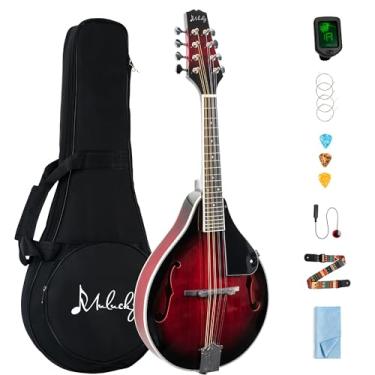 Imagem de Mulucky A Style Mandolins Instrument, Bandolim Acústico de 8 Cordas com Kit Iniciante para Adultos Crianças, Capa, Sintonizador, Corda, Palhetas - Vermelho