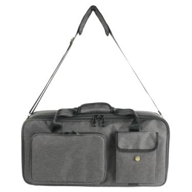 Imagem de Fockety Bolsa de transporte para pedalboard de efeitos de guitarra, estojo para pedalboard de guitarra com vários bolsos, alça de ombro removível para cabos e acessórios de guitarra (L)
