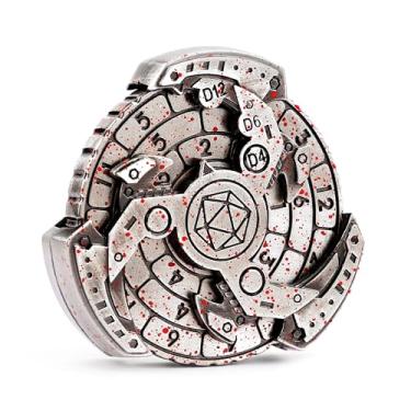 Imagem de HTSHO Metal DND Dice Spinner, DND Spinner Dice with Wheel for Dungeons and Dragons, D&D, Role Playing Games (Silver)