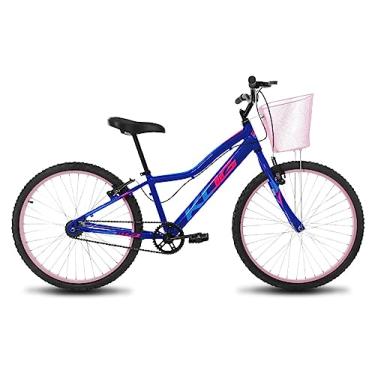Imagem de Bicicleta Aro 24 KOG em Aluminio Feminina Sem Marchas Freio V-Brake,Azul Signos Rosa