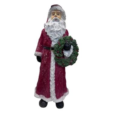 Imagem de FLCPJGV Estatueta de Papai Noel, Material de Resina, Enfeite de Natal, Enfeite de Mesa, Escultura em Miniatura, Boneca de Pé, Artigos para Festa, Sala de Esta, Guirlanda