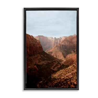 Imagem de Stupell Industries Arte de parede em tela flutuante com moldura preta do Vast Canyon Zion Park, design por Jade Sharp Photo, 25 x 17