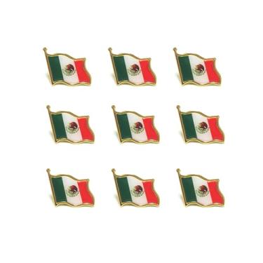 Imagem de Broche de bandeira do México Broche de lapela da bandeira mexicana para homens broches mexicanos patrióticos para terno chapéu camisa jaqueta acessórios, Large, Zinco, Sem Pedra Preciosa