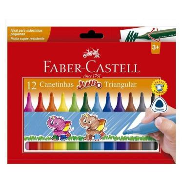 Imagem de Canetinha Hidrográfica Jumbo Triangular 150212j 12 Cores - Faber Castell