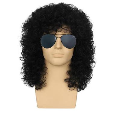 Imagem de Fantasia adulto mullet oculos e peruca cacheada 70's festas - MC PRESE