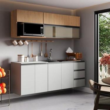 Imagem de Cozinha Modulada 5 Peças 3 Aéreos 2 Balcões Nara CabeCasa MadeiraOrigi