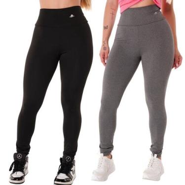 Imagem de Kit 2 Calça Legging feminina Fitness academia - Força do Sol, P, Preto