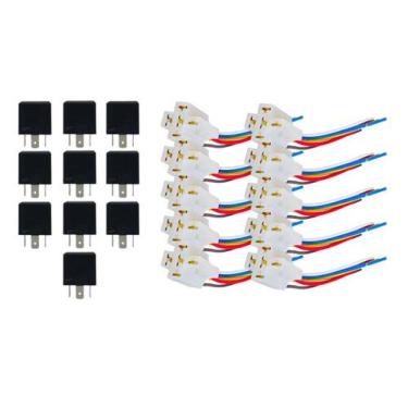Imagem de 20 Conector Porta Rele carro moto caminhao rele 5pin 12v 40a - Sp. Rep