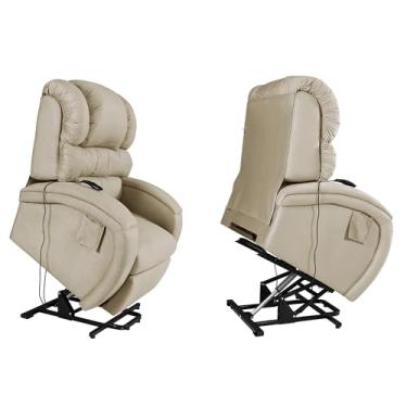 Imagem de Poltrona Imperial Lift Motorizada Reclinável Pós-Cirúrgico e Idosos Suede Areia