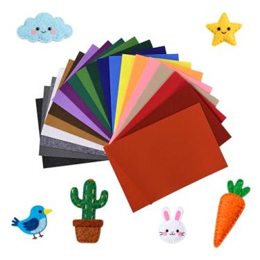 Imagem de Ribreeze 20 folhas de tecido de feltro macio 28 cm x 17,8 cm 1 mm de espessura, perfeito para artesanato, costura de patchwork DIY e projetos de decoração