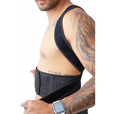 Imagem de Cinta Corretora Postural Reforçada Coluna Lombar - C10 Cor:Preto;Tamanho:M