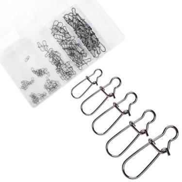 Imagem de balifly Kit de encaixe de pesca Duo Lock Kit de clipes de velocidade kit de aço inoxidável clipes rápidos chumbada peso isca conectores de linha para água doce salgada FS/BZ-03 (00#+1#+3#+5#+7#)