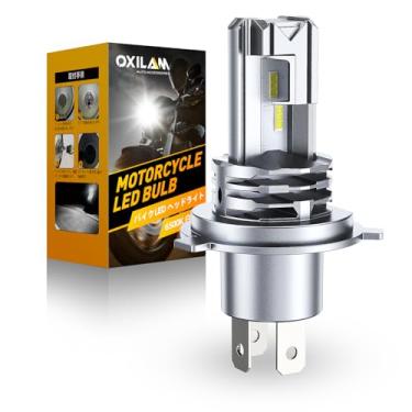 Imagem de OXILAM Lâmpada H4/9003/HB2 para motocicleta de farol alto/baixo, 800% mais brilhante, lâmpada 9003 6000K branca fria, tamanho de halogênio 1:1, Plug and Play, pacote com 1