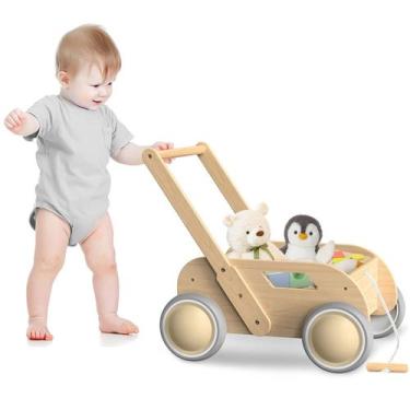 Imagem de Baby Walker Wyfkyd Wooden Push Pull Learning com rodas