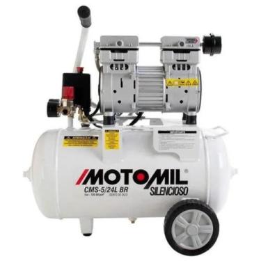 Imagem de Compressor Odonto 24l Silencioso Isento Óleo Cms5/24 Motomil Branco 60