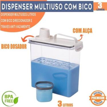 Imagem de Dispenser Hermético 3L Trava Mais Plasútil Multiuso Com Copo Medidor I
