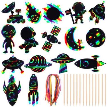 Imagem de Conjunto de papel de rascunho DAVAXI Space Theme 64 cartões com caneta