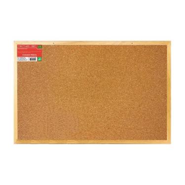 Imagem de Quadro de Cortiça Fixação Recados com Fundo MDF 90x60cm Moldura de Mad