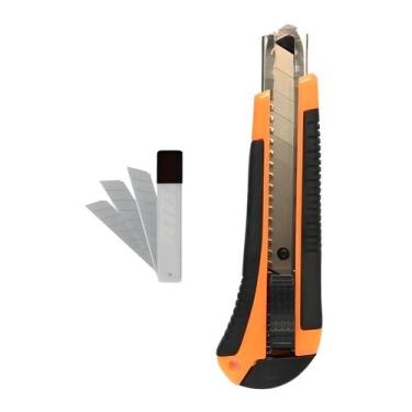 Imagem de Estilete Profissional Emborrachado C Trava 18mm com Refil - BESTFER, B