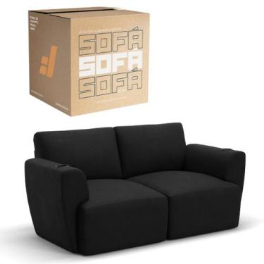 Imagem de Sofá 2 Lugares Sala De Estar em Tecido Linho Modular Damie Na Caixa, P