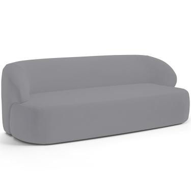 Imagem de Sofá 2 Lugares Curvo Orgânico Para Sala Living 150cm Barolo L06 Veludo Cinza - Lyam Decor