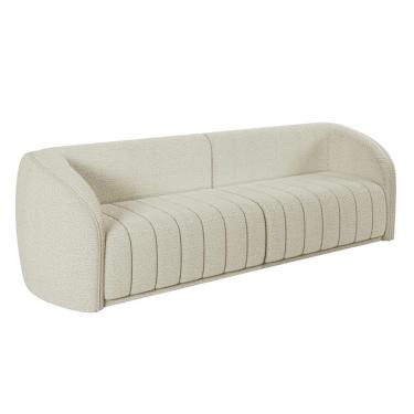 Imagem de Sofá 05 Lugares Para Sala De Estar 332 cm Lazio M03 Bouclê Bege Claro - Lyam Decor