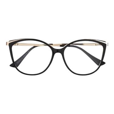 Imagem de Armação Para Óculos Grau Feminino Gatinho Malala Preto