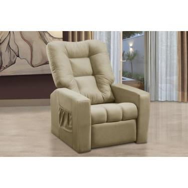 Imagem de Poltrona do Papai Reclinável Ibiza material sintético Mirra Decor, Beg