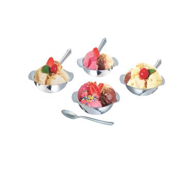 Imagem de Conjunto de Sobremesa Aço Inox Tigela e Colher 8 Peças