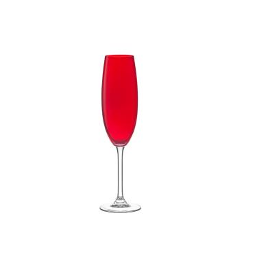 Imagem de Taça de Cristal para Champanhe Gastro Vermelho 220 ml 6 Peças