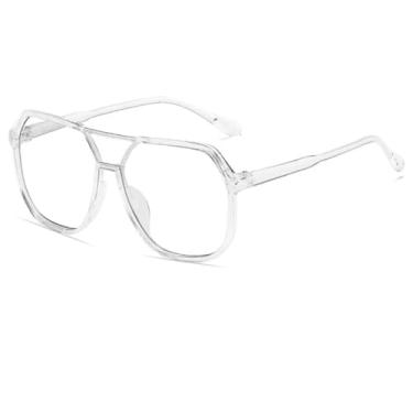 Imagem de HPIRME Óculos de armação de plástico femininos, ponte dupla, peça única, moda masculina, esportes ao ar livre (transparente)