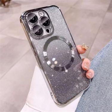 Imagem de Capa de celular com anel magnético e revestimento brilhante para Xiaomi Redmi Note 7 8 9 10 11 12 13 14 Pro Plus 4G 5G 14S 12S 11S 10S 9S 10T, prata, para Redmi Note 9S